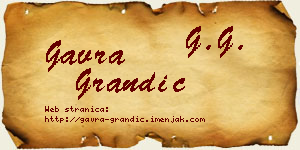 Gavra Grandić vizit kartica
